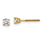 14K Gold Diamond Stud Earrings with Threaded Post Elegant and Secure